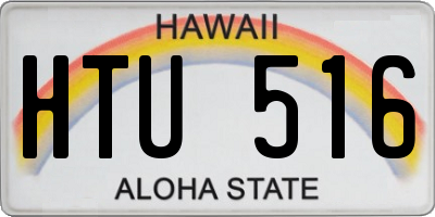 HI license plate HTU516