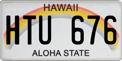 HI license plate HTU676