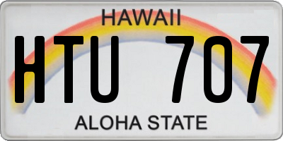 HI license plate HTU707