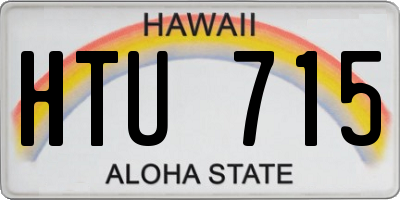 HI license plate HTU715
