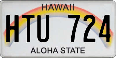 HI license plate HTU724