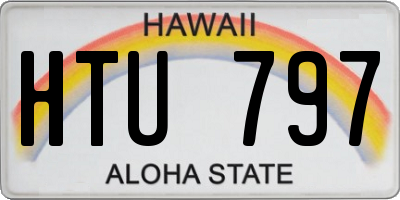 HI license plate HTU797