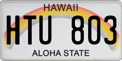 HI license plate HTU803