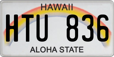 HI license plate HTU836