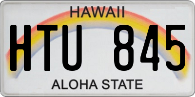 HI license plate HTU845