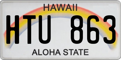 HI license plate HTU863
