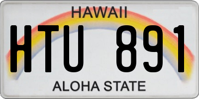 HI license plate HTU891