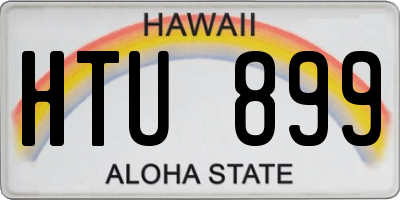 HI license plate HTU899