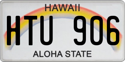 HI license plate HTU906