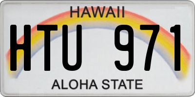 HI license plate HTU971
