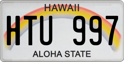 HI license plate HTU997