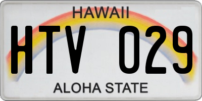 HI license plate HTV029