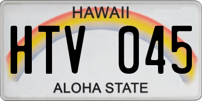 HI license plate HTV045
