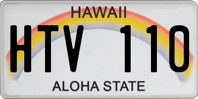 HI license plate HTV110