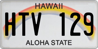 HI license plate HTV129