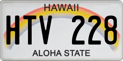 HI license plate HTV228