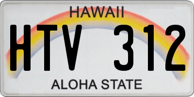 HI license plate HTV312
