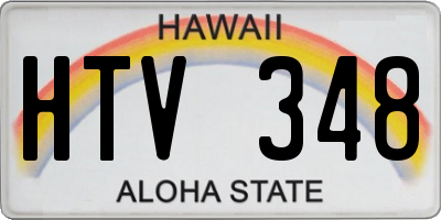 HI license plate HTV348