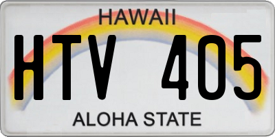 HI license plate HTV405