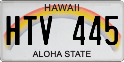 HI license plate HTV445
