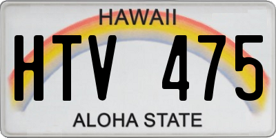 HI license plate HTV475