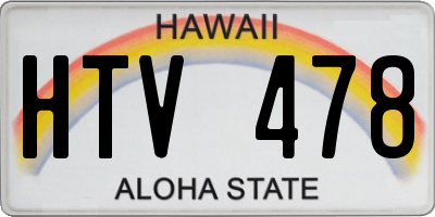 HI license plate HTV478
