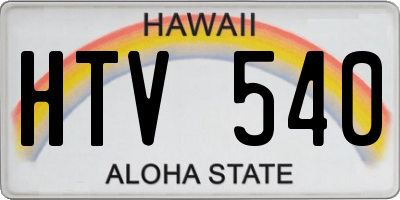 HI license plate HTV540
