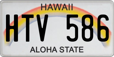 HI license plate HTV586