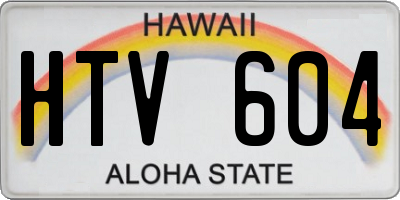 HI license plate HTV604