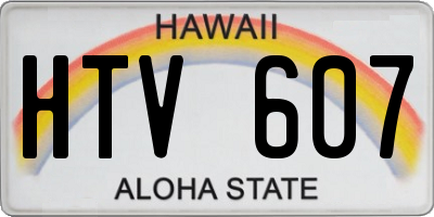HI license plate HTV607