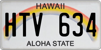HI license plate HTV634