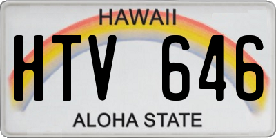 HI license plate HTV646