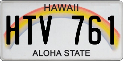 HI license plate HTV761