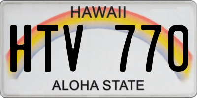HI license plate HTV770