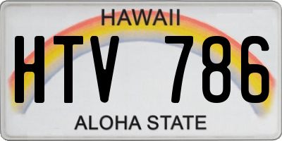 HI license plate HTV786