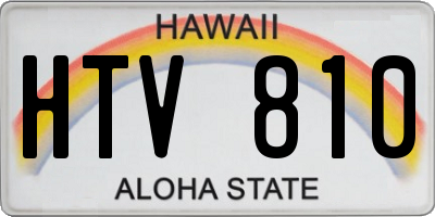 HI license plate HTV810