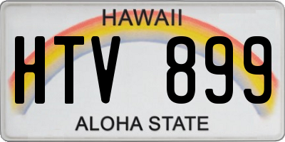 HI license plate HTV899