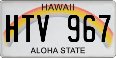 HI license plate HTV967