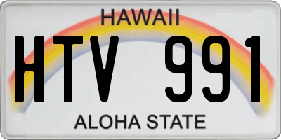 HI license plate HTV991