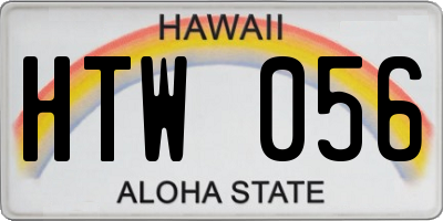 HI license plate HTW056