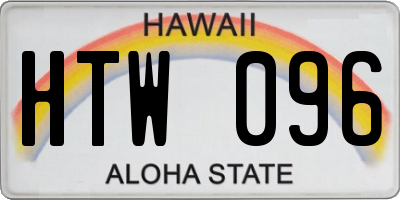 HI license plate HTW096