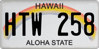 HI license plate HTW258