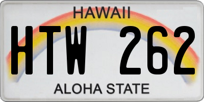 HI license plate HTW262