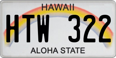 HI license plate HTW322