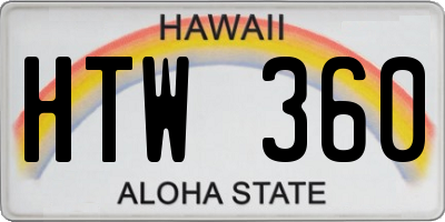 HI license plate HTW360