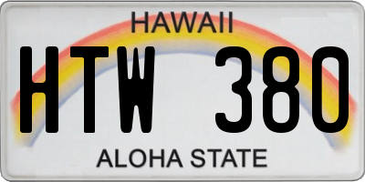 HI license plate HTW380