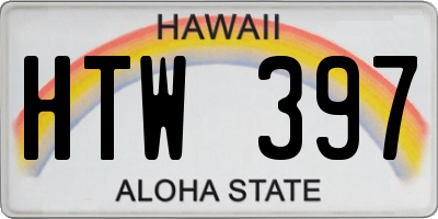 HI license plate HTW397