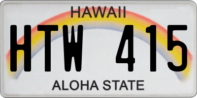 HI license plate HTW415