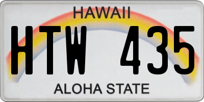 HI license plate HTW435