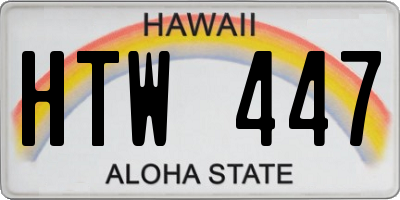 HI license plate HTW447